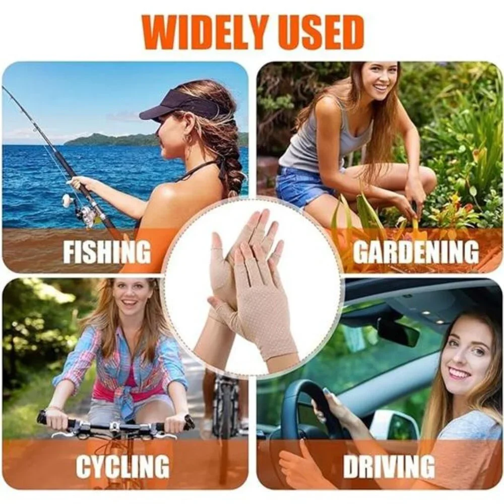 women uv protection fingerless gloves driving sun block breathable summer